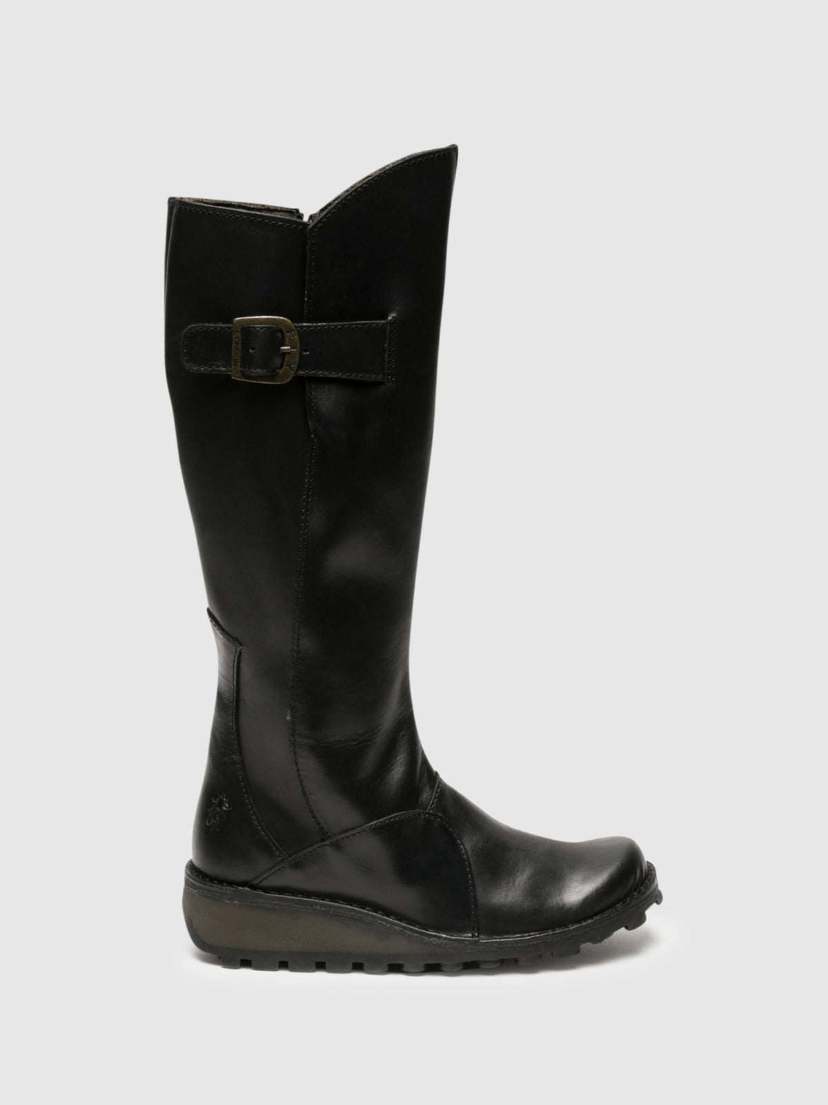 Fly London Coal Black Zip Up Boots